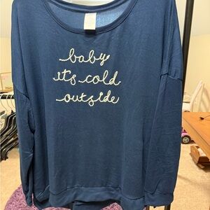 Secret Treasures Navy Blue Sweatshirt with White Script